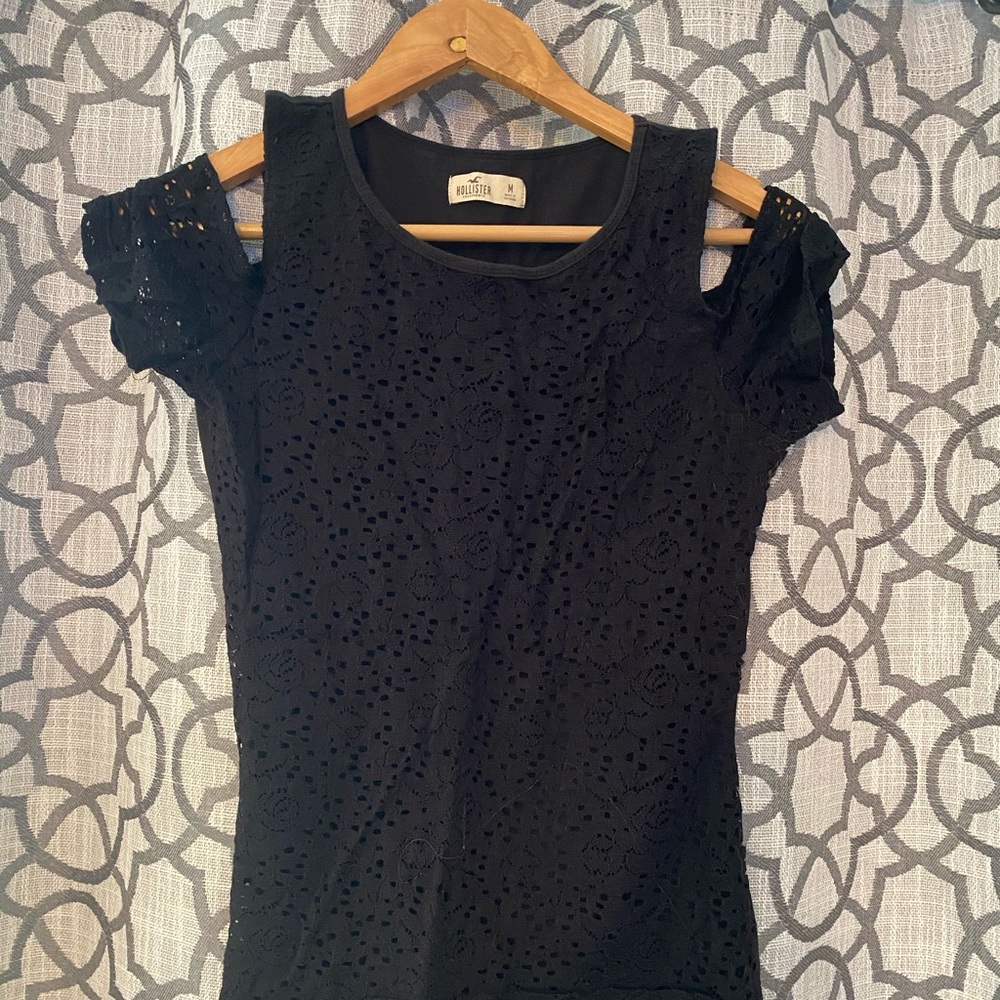 Cold shoulder lace top